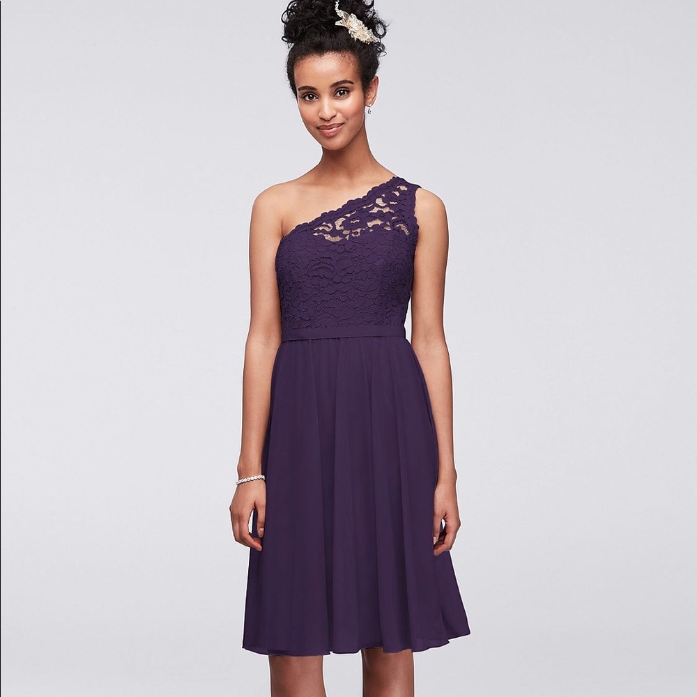 David’s Bridal Plum Bridesmaid Dress